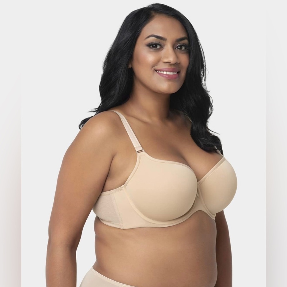 Curvy Couture Women's Tulip Smoothing Plus Size Push Up T shirt Bra
